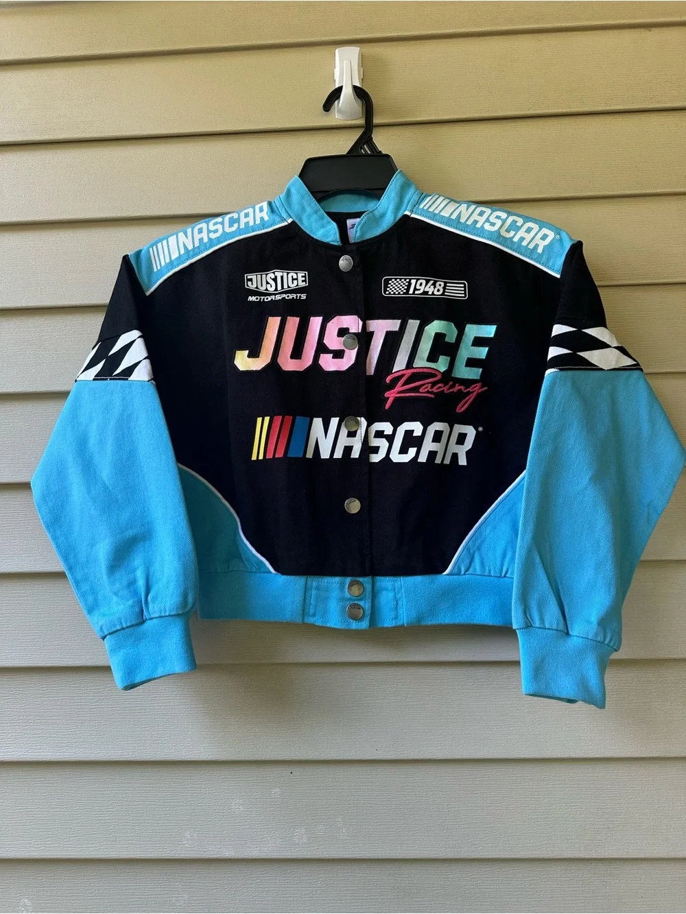 Justice NASCAR Racing Jacket - Black & Turquoise